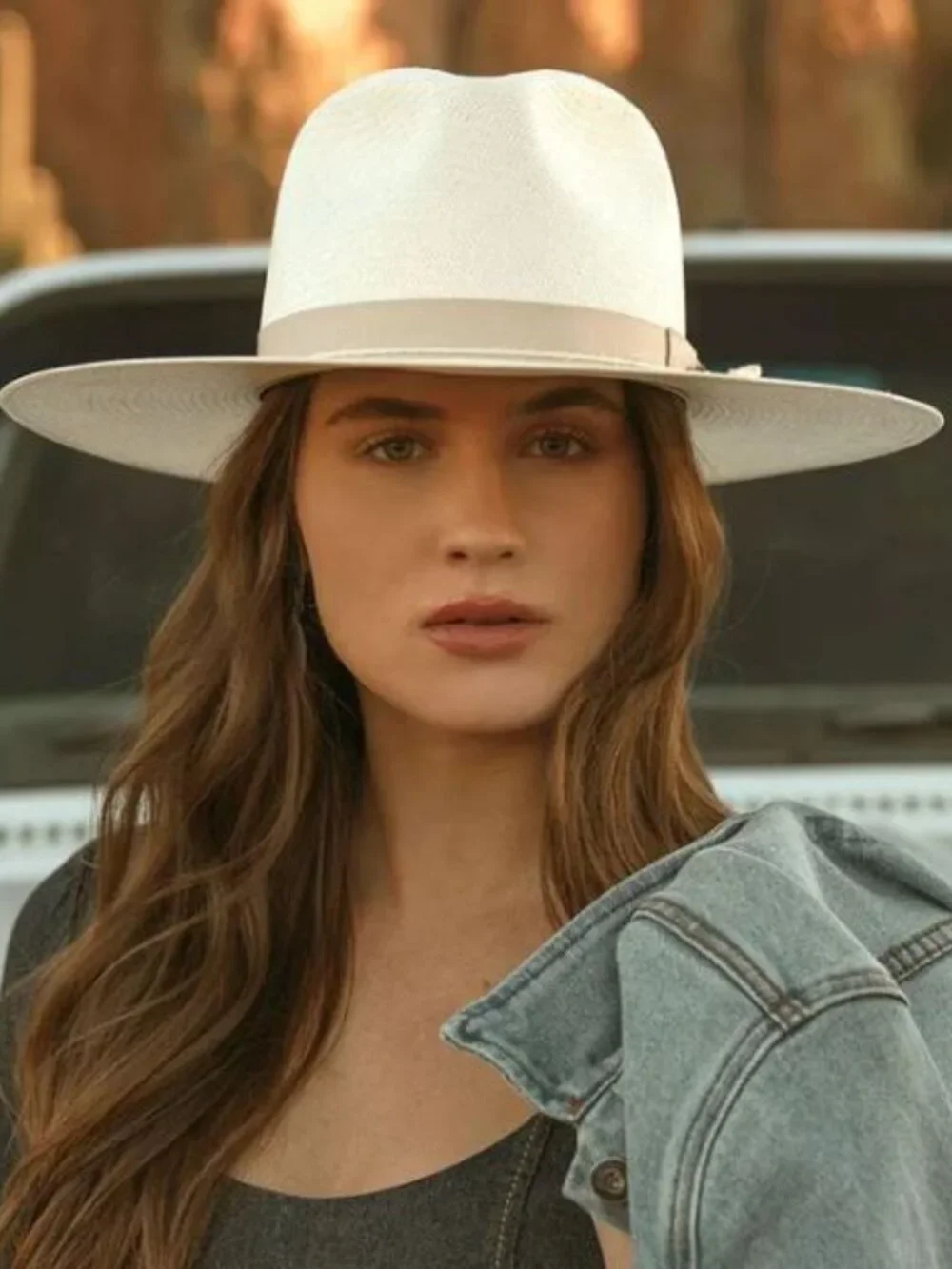 Stetson JW Marshall Shantung Straw Western Hat - Picture 2 of 11